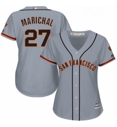 Womens Majestic San Francisco Giants 27 Juan Marichal Replica Grey Road Cool Base MLB Jersey