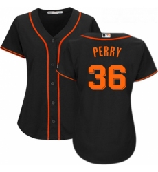Womens Majestic San Francisco Giants 36 Gaylord Perry Authentic Black Alternate Cool Base MLB Jersey