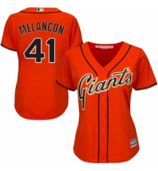 Womens Majestic San Francisco Giants 41 Mark Melancon Authentic Orange Alternate Cool Base MLB Jersey