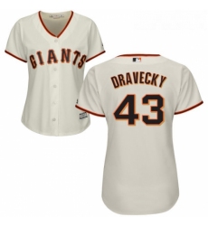 Womens Majestic San Francisco Giants 43 Dave Dravecky Replica Cream Home Cool Base MLB Jersey