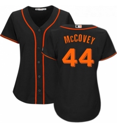 Womens Majestic San Francisco Giants 44 Willie McCovey Authentic Black Alternate Cool Base MLB Jersey
