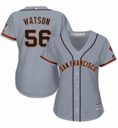 Womens Majestic San Francisco Giants 56 Tony Watson Authentic Grey Road Cool Base MLB Jersey 