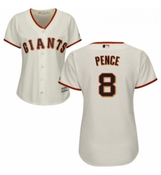 Womens Majestic San Francisco Giants 8 Hunter Pence Authentic Cream Home Cool Base MLB Jersey