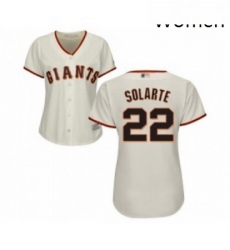 Womens San Francisco Giants 22 Yangervis Solarte Replica Cream Home Cool Base Baseball Jersey 