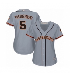 Women's San Francisco Giants #5 Mike Yastrzemski Authentic Grey Road Cool Base Baseball Player Jersey
