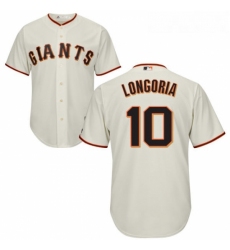 Youth Majestic San Francisco Giants 10 Evan Longoria Authentic Cream Home Cool Base MLB Jersey 