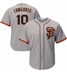 Youth Majestic San Francisco Giants 10 Evan Longoria Authentic Grey Road 2 Cool Base MLB Jersey 