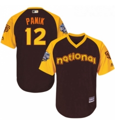 Youth Majestic San Francisco Giants 12 Joe Panik Authentic Brown 2016 All Star National League BP Cool Base MLB Jersey