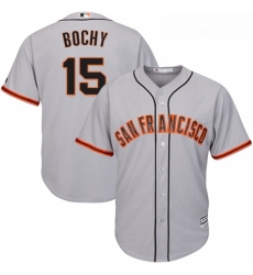 Youth Majestic San Francisco Giants 15 Bruce Bochy Replica Grey Road Cool Base MLB Jersey