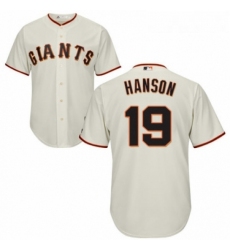 Youth Majestic San Francisco Giants 19 Alen Hanson Authentic Cream Home Cool Base MLB Jersey 