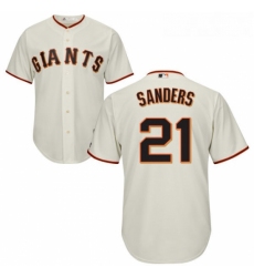 Youth Majestic San Francisco Giants 21 Deion Sanders Authentic Cream Home Cool Base MLB Jersey