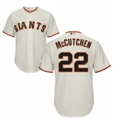 Youth Majestic San Francisco Giants 22 Andrew McCutchen Authentic Cream Home Cool Base MLB Jersey 