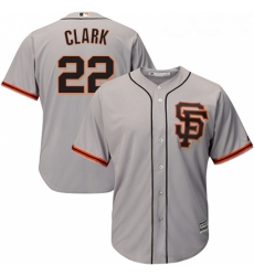Youth Majestic San Francisco Giants 22 Will Clark Replica Grey Road 2 Cool Base MLB Jersey