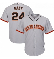 Youth Majestic San Francisco Giants 24 Willie Mays Authentic Grey Road Cool Base MLB Jersey
