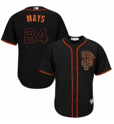 Youth Majestic San Francisco Giants 24 Willie Mays Replica Black Alternate Cool Base MLB Jersey