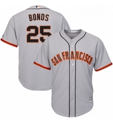 Youth Majestic San Francisco Giants 25 Barry Bonds Replica Grey Road Cool Base MLB Jersey