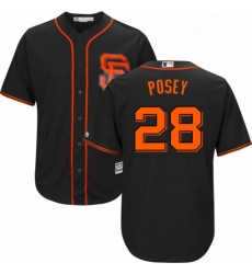 Youth Majestic San Francisco Giants 28 Buster Posey Authentic Black Alternate Cool Base MLB Jersey