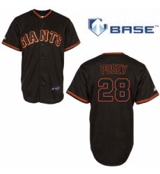 Youth Majestic San Francisco Giants 28 Buster Posey Replica Black Cool Base MLB Jersey