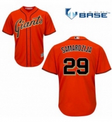 Youth Majestic San Francisco Giants 29 Jeff Samardzija Authentic Orange Alternate Cool Base MLB Jersey