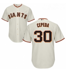 Youth Majestic San Francisco Giants 30 Orlando Cepeda Authentic Cream Home Cool Base MLB Jersey