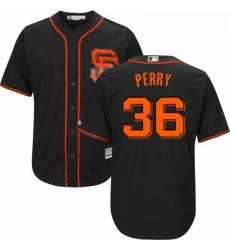 Youth Majestic San Francisco Giants 36 Gaylord Perry Authentic Black Alternate Cool Base MLB Jersey