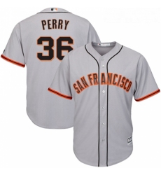Youth Majestic San Francisco Giants 36 Gaylord Perry Authentic Grey Road Cool Base MLB Jersey