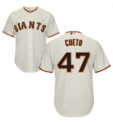 Youth Majestic San Francisco Giants 47 Johnny Cueto Replica Cream Home Cool Base MLB Jersey