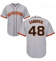 Youth Majestic San Francisco Giants 48 Pablo Sandoval Replica Grey Road Cool Base MLB Jersey 