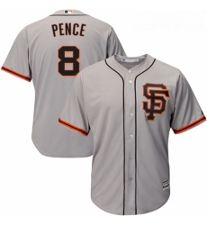 Youth Majestic San Francisco Giants 8 Hunter Pence Authentic Grey Road 2 Cool Base MLB Jersey