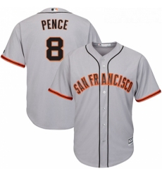 Youth Majestic San Francisco Giants 8 Hunter Pence Authentic Grey Road Cool Base MLB Jersey