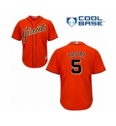 Youth San Francisco Giants #5 Mike Yastrzemski Authentic Orange Alternate Cool Base Baseball Player Jersey
