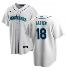 Men Seattle Mariners 18 Mitch Garver White Cool Base Stitched Jersey