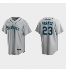 Men Seattle Mariners 23 Ty France Gray Cool Base Stitched Jersey