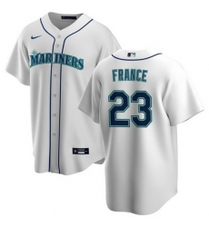 Men Seattle Mariners 23 Ty France White Cool Base Stitched Jersey