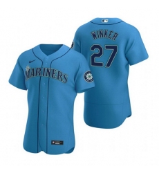 Men Seattle Mariners 27 Jesse Winker Royal Flex Base Stitched jersey