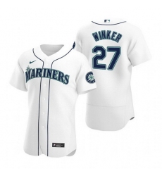 Men Seattle Mariners 27 Jesse Winker White Flex Base Stitched jersey