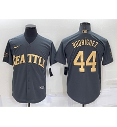 Men Seattle Mariners 44 Julio Rodriguez Grey 2022 All Star Stitched Cool Base Nike Jersey