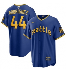 Men Seattle Mariners 44 Julio Rodriguez Royal 2023 City Connect Cool Base Stitched Baseball Jersey