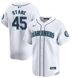 Men Seattle Mariners 45 Ryne Stanek White Home Limited Stitched Jersey