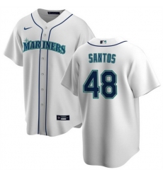 Men Seattle Mariners 48 Gregory Santos White Cool Base Stitched Jersey