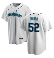 Men Seattle Mariners 52 Collin Snider White Cool Base Stitched Jersey