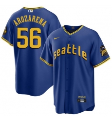 Men Seattle Mariners 56 Randy Arozarena Royal City Connect Cool Base Stitched Baseball Jersey