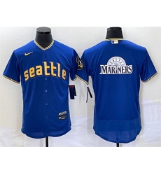 Men  Seattle Mariners Blank Black Cool Base Stitched Baseball JerseyS
