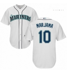 Mens Majestic Seattle Mariners 10 Mike Marjama Replica White Home Cool Base MLB Jersey 