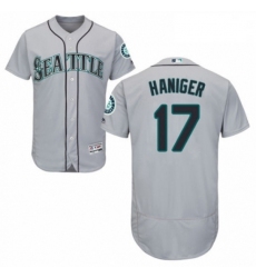 Mens Majestic Seattle Mariners 17 Mitch Haniger Grey Road Flex Base Authentic Collection MLB Jersey