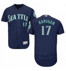 Mens Majestic Seattle Mariners 17 Mitch Haniger Navy Blue Alternate Flex Base Authentic Collection MLB Jersey