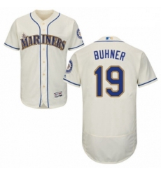 Mens Majestic Seattle Mariners 19 Jay Buhner Cream Alternate Flex Base Authentic Collection MLB Jersey