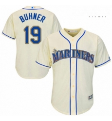 Mens Majestic Seattle Mariners 19 Jay Buhner Replica Cream Alternate Cool Base MLB Jersey 