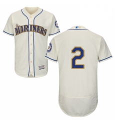 Mens Majestic Seattle Mariners 2 Jean Segura Cream Flexbase Authentic Collection MLB Jersey