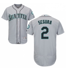 Mens Majestic Seattle Mariners 2 Jean Segura Grey Flexbase Authentic Collection MLB Jersey